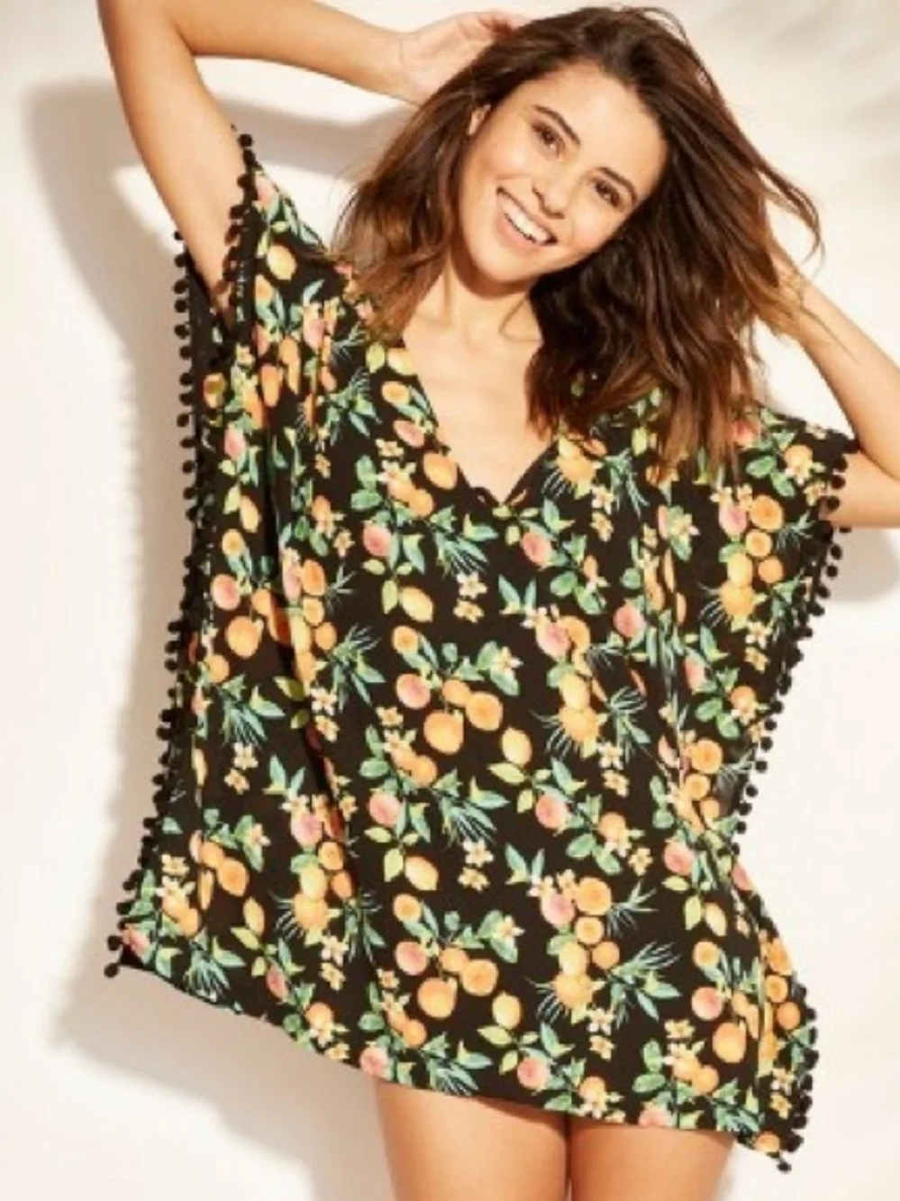 Xhilaration Woman's Citrus Pattern Swimwear Cover Up‎ Medium Size